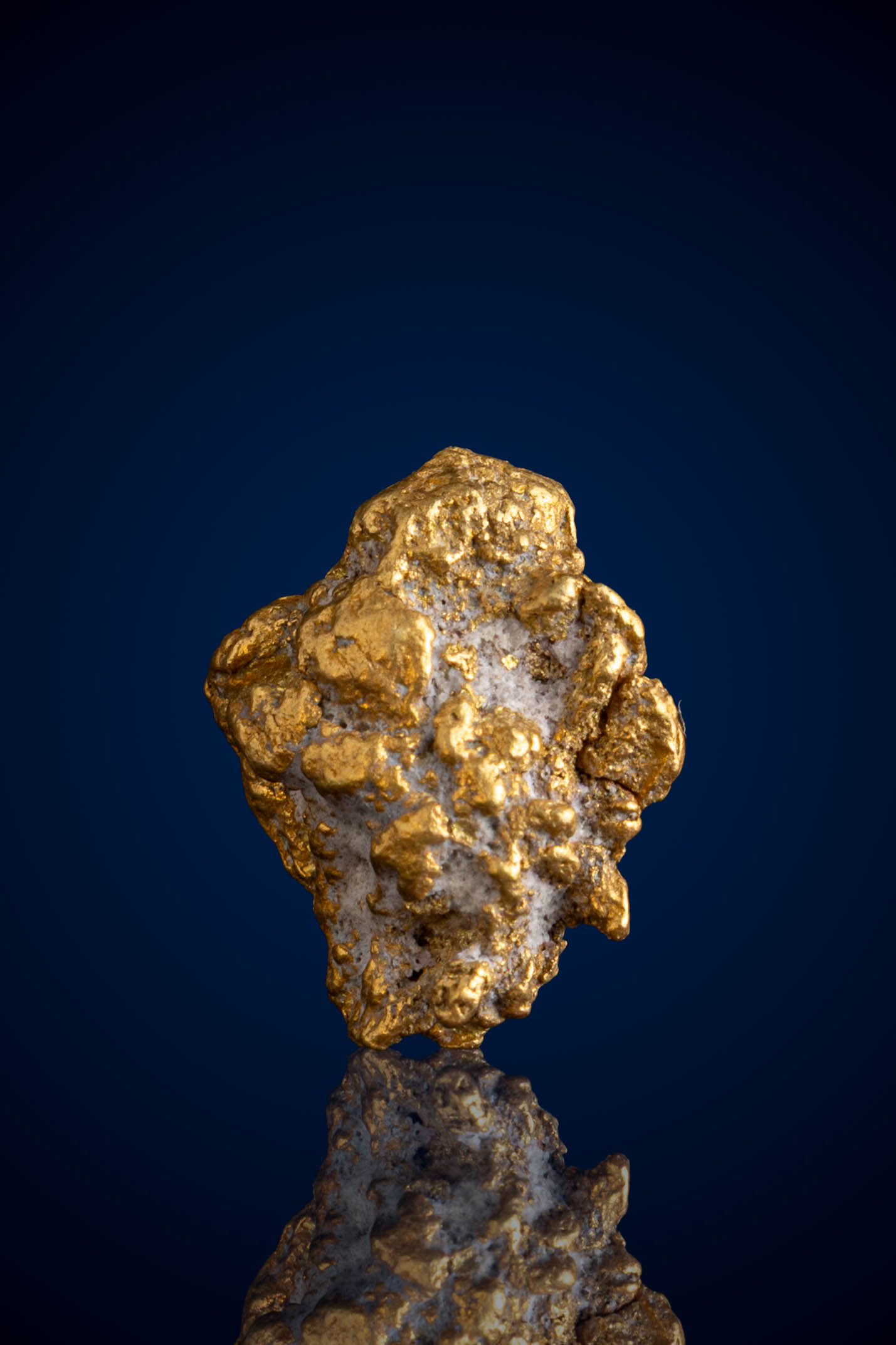 (image for) Chunky, Textured Natural Gold Nugget with Quartz - Alaska - 4.46 grams